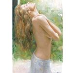Sunbathing - nude by figurative artist Vidan