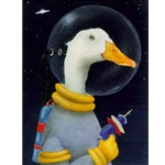 Space Cadet  - Duck astronaut by humor artist Will Bullas