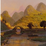 Li River in Fall - China landscape by Yigang Mao