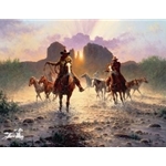 Rustling Mustangs by western artist Jack Terry