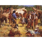 The Horse Doctor and His Medicine Bag at Rendezvous by western artist Howard Terpning