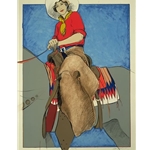 Postcard Cowgirl by western artist Donna Howell-Sickles