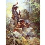 White Man Fire Sticks - musketry on the Swan River by artist Howard Terpning