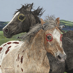 Ebenezer and the War Horse by equine artist Judy Larson