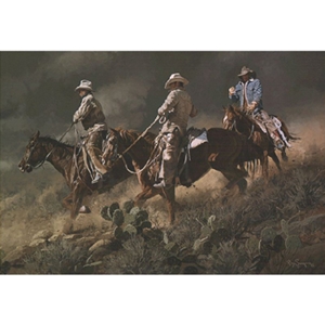 Bustin' for Beans, Biscuits and Beef - Cowboys by artist Ray Swanson