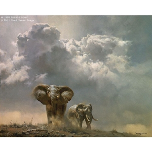 African Rains - Elephants by artist Donald Grant