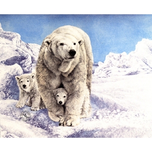First Outing Polar Bears by wildlife artist Chris Calle