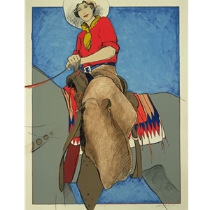 Postcard Cowgirl by western artist Donna Howell-Sickles