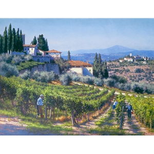 The Harvest - Chianti region of Italy by wine country artist June Carey