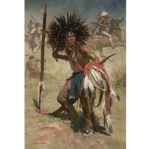 Lakota Sash Bearer - Indian warrior by Zhou S. Liang