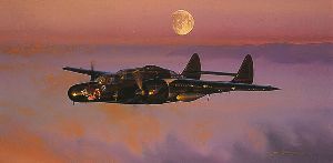 Last to Fight - P61 Black Widow by aviation artist Craig Kodera