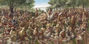 All Were Satisfied - Jesus Feeds the Five Thousand by Christian artist James Seward