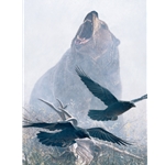 Grizzly Encounter - ravens and bear by John Banovich