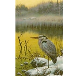 Late Snow - Great Blue Heron by Carl Brenders