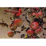 Cardinal and Wild Apples by Robert Bateman