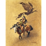 Robe Signal - Cheyenne warrior scout by western artist Frank McCarthy