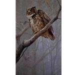 Winter Mist - Great Horned Owl by Robert Bateman