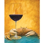 Crabernet - Crab with glass of red wine by humorist Will Bullas