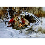 Sharing With Friends - mountain men by Paul Calle