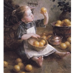 The Fruit Inspector - Girl with Citrus by portrait artist Morgan Weistling