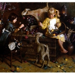 Just Kids - Girls and Goats by romantic artist Morgan Weistling