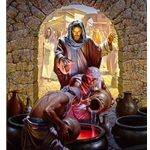 Water to Wine - Biblical story by religious artist Morgan Weistling