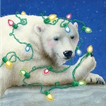 The Northern Lights - decorated Polar Bear by fantasy artist Will Bullas