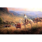 End of a Long Day - cattle drive by cowboy artist Jack Terry