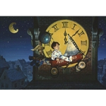 A Sudden Gust (boy in wagon flying past clock tower) by fantasy artist Dean Morrissey