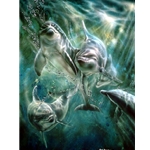 Cool Waters - Dolphins by marine artist Linda Thompson