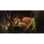 Hide and Seek with the Sun - Fox by wildlife artist Bonnie Marris