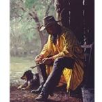 Quiet Time -Cowboy and his dog by western artist Martin Grelle