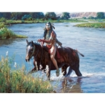 Crossing the Greasy Grass by western artist Martin Grelle