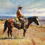 An American Icon - working cowboy by western artist Martin Grelle