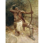Woodland Warrior - Indian warrior by artist Z. S. Liang