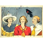 Pretty Redwing - cowgirls & blackbird by western artist Donna Howell-Sickles