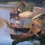 The Agile Bark Canoe by frontier artist John Buxton