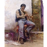 Music Lover - man playing saxaphone by Mediterranean artist Pino