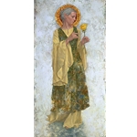The Yellow Rose - saint with flower by religious artist James Christensen