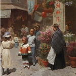 Chinese Flower Shop, San Francisco 1904 by ethnic artist Mian Situ