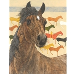 Elk Dog Tipi - Portrait of horse - Blackfoot story by artist Judy Larson