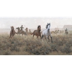 Breaking Back - wild horses by cowboy artist Jim Rey
