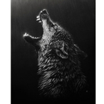 Desperation - wolf howling by wildlife artist Cristina Penescu