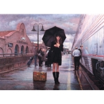 There are Places to go - girl waiting at Albuquerque Railroad Station by Steve Hanks