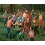 Rejoice in the Lord - children with Jesus by Christian artist James Seward