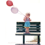 Blowin' in the Wind - little girl with balloons by Steve Hanks