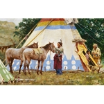 The Family Home - painted tipi by western artist Howard Terpning