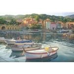 Rio Marina - harbor on the island of Elba, Italy by landscape artist June Carey
