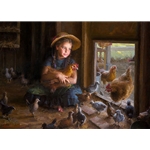 Olivia's Coop - sweet young girl and her chickens by childhood artist Morgan Weistling