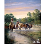 Picking Up Strays cowboy roundup by western artist Jack Terry
